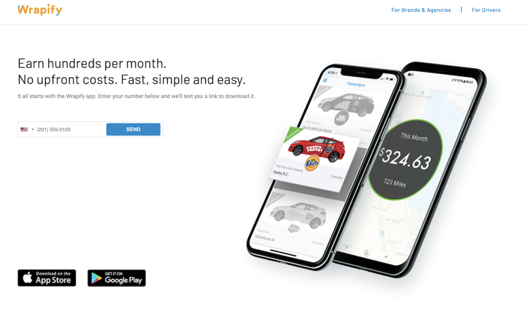 wrapify driver sign up page