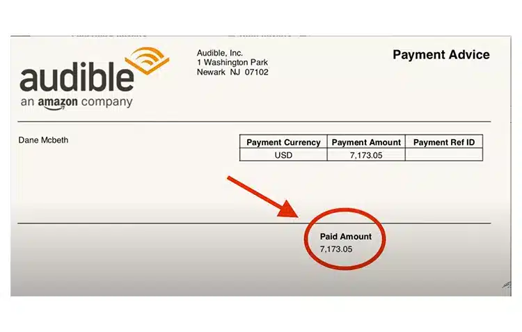 audible check payment