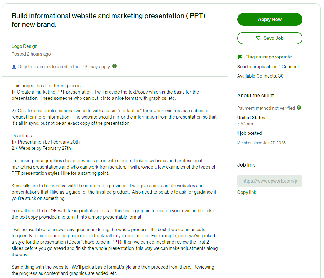 presentation jobs upwork