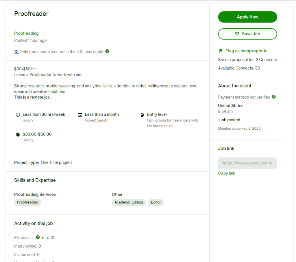 upwork proofreader